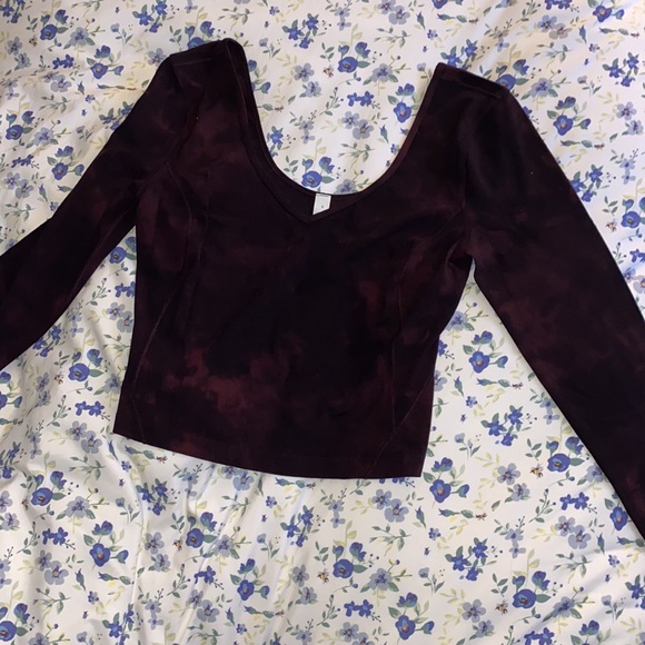 lululemon align long sleeve maroon tie dye - Picture 6 of 7